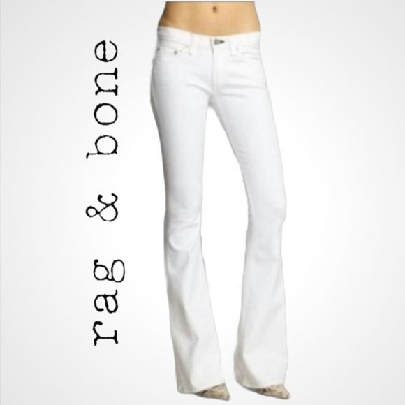 rag & bone Denim - rag & bone Elephant Bell Jeans Wide Flare White 31